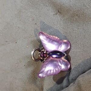 Crystal and glass pin